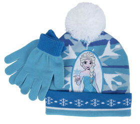 Ensemble chapeau et gants La Reine des neiges de Disney, enfant - Bleu