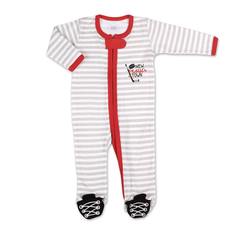 Koala Baby Hockey Stripes Zip Up Sleeper, 6-9 Months
