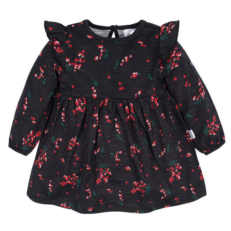 Gerber Childrenswear - 2 Pack Babydoll Dress - Girl - Holly Berries 12 months