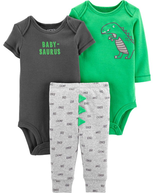 Carter's 3-Piece Dinosaur Little Character Set - Green, 12 Months