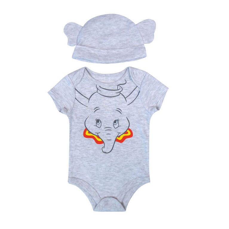 Disney Dumbo 2-Piece Bodysuit and Hat - Grey, 6 Months