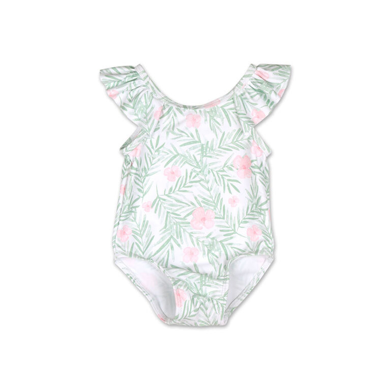 Maillot de bain 1 pièce Koala Baby imprimé floral vert, 3 - 6 mois