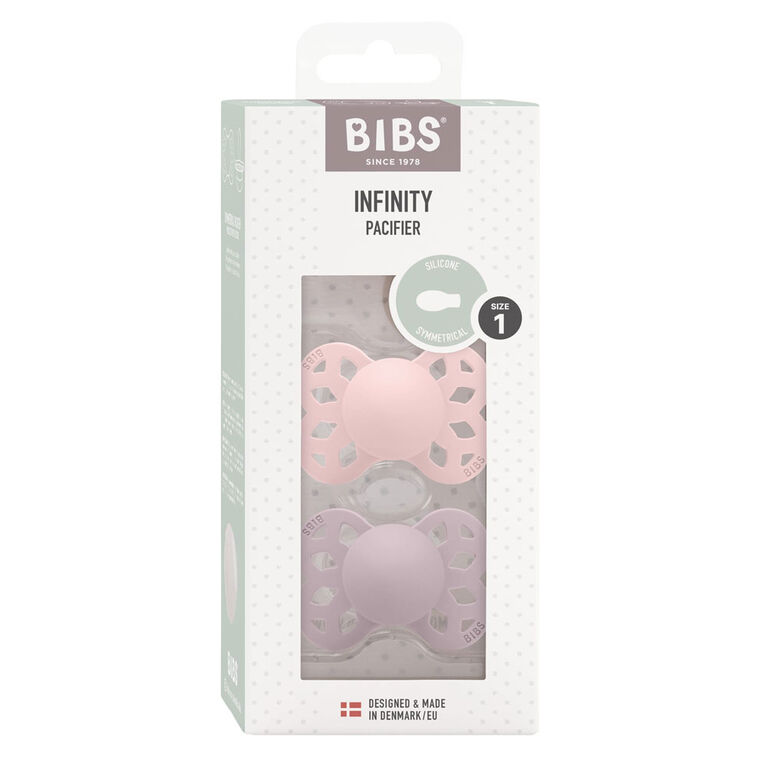 BIBS - Infinity Pacifier 2Pk Symm Blsm/Dl Size1
