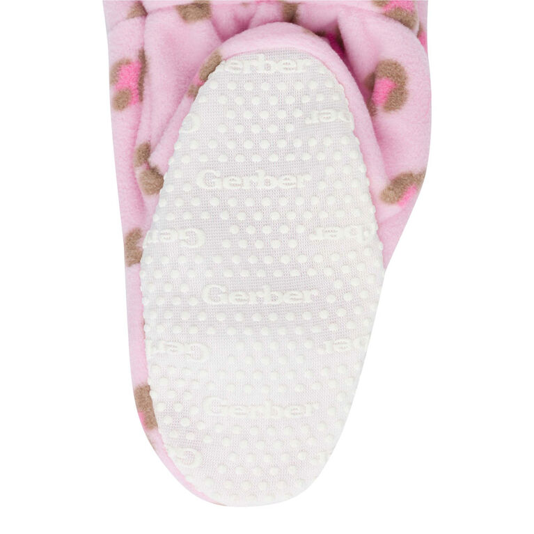 Gerber Childrenswear - 1-Pack Blanket Sleeper - Leopard - Pink 3-6 months
