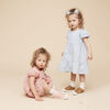 6-9m robe à manches bouffantes - rose pâle