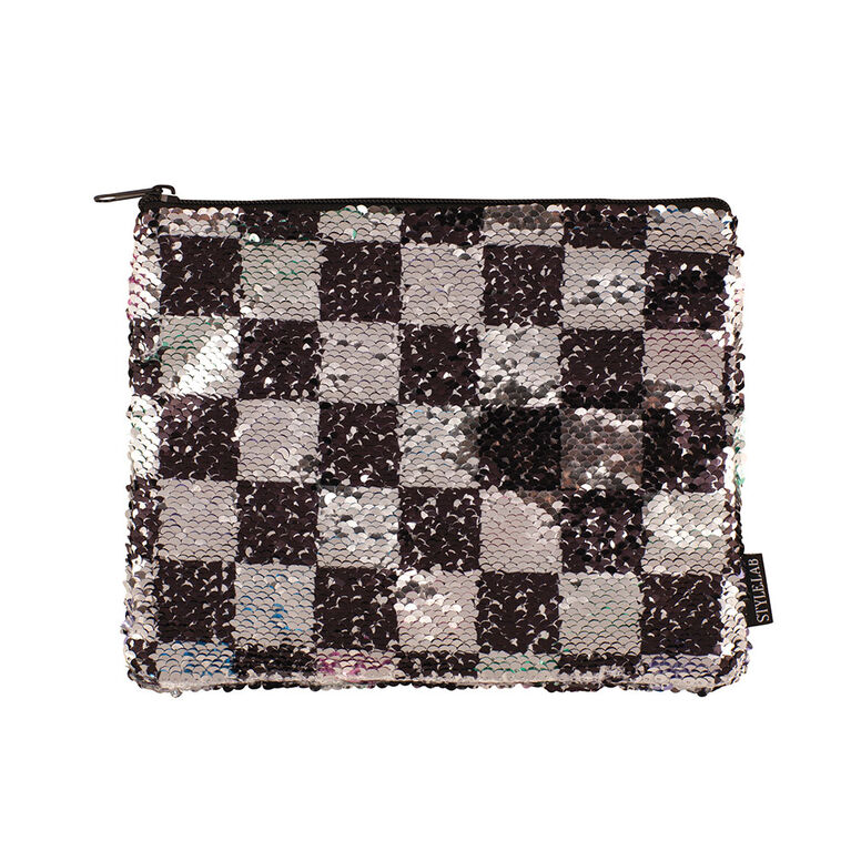Checkerboard Sequin Pouch