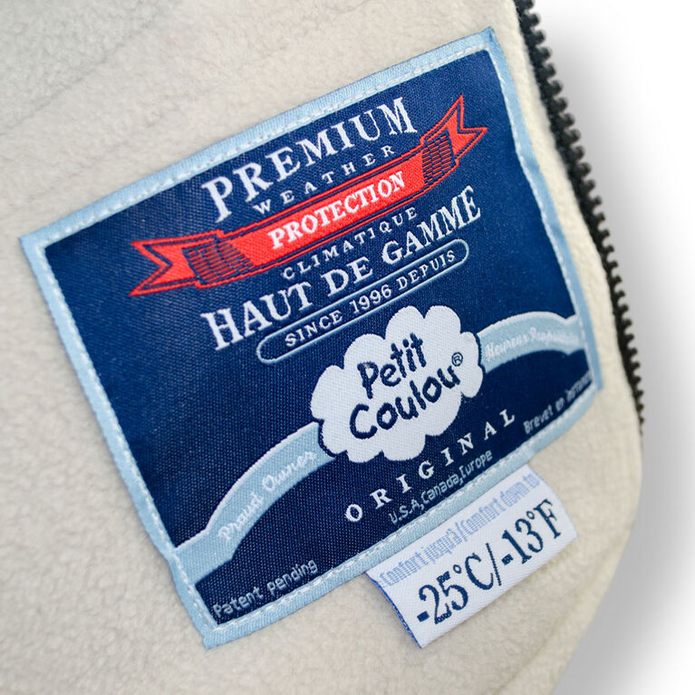 Petit Coulou  Winter car seat cover - Burgundy/Grey