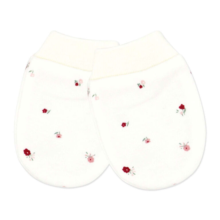 Rock a Bye Baby  Girl's 5 Piece Ribbed Velour Set: Pink Bear 0-3M