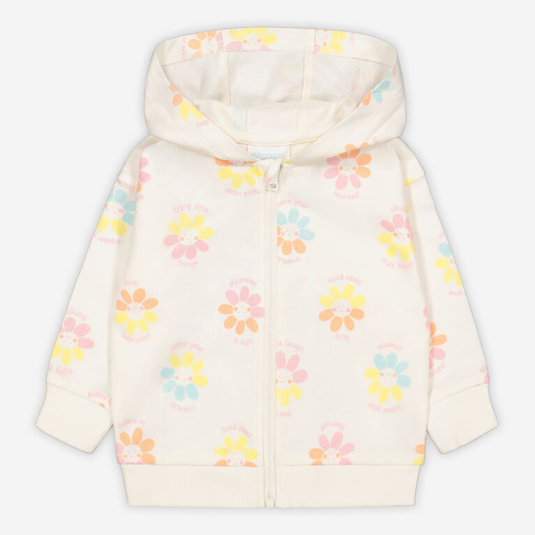 Rococo Chandail à Capuche Zippé Florale 2/3