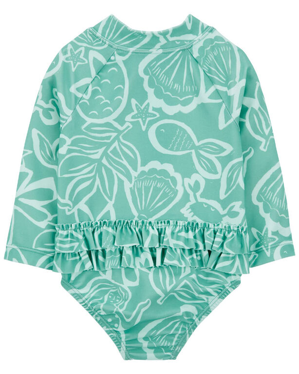 Carter's One Piece Rashguard Swimsuit Green 12M