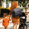Petunia Pickle Bottom - Boxy Backpack Deluxe - Carbon Cable Stitch Leatherette