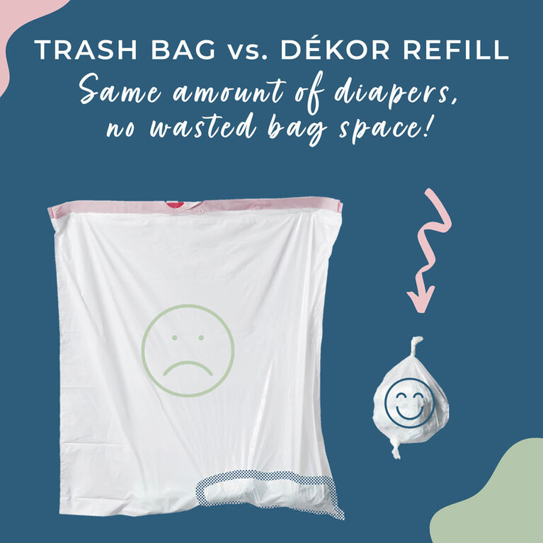 Seau à couches mains libres Dekor Plus | Blanc