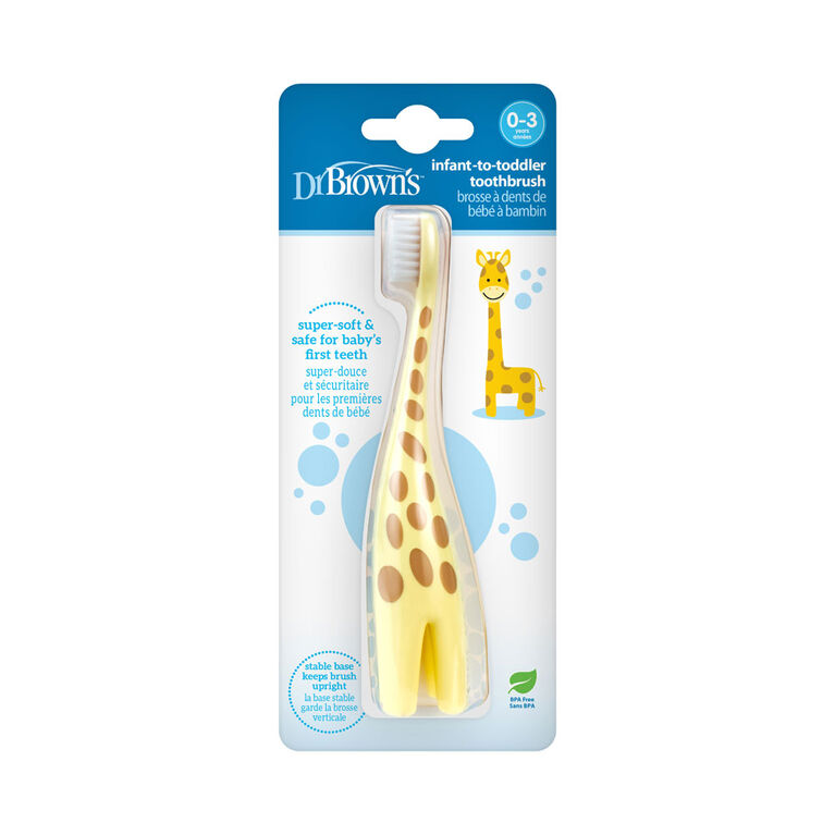 Dr. Brown's - Brosse à dents pour nourrisson à tout-petit, girafe, 0+