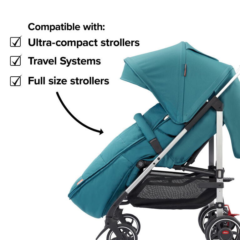 Diono All Weather Stroller Footmuff, Universal Fit from Baby to Toddler With Cozy Super Soft Padding, Weatherproof, Water Resistant Lining, Black Midnight