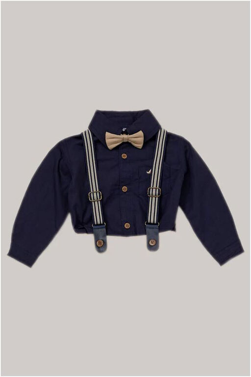 Little Gent Suspender Bowtie Set: Navy 18-24m