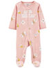 Carter's Little Sister Zip Up Fleece Sleep And Play Pink 3M