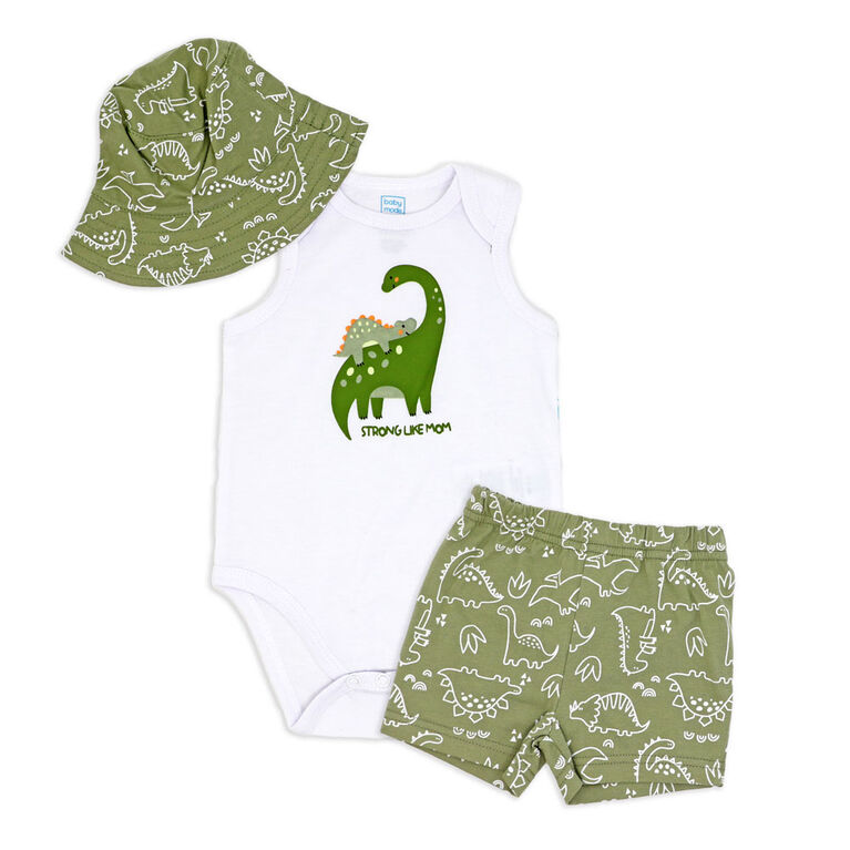 Baby Mode Green 3 Piece Short Set 