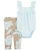 Carter's Two Piece Eyelet Bodysuit Pant Set Lt. Blue 9M