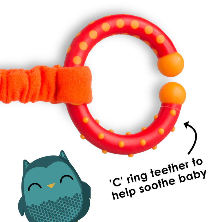 Diono Owl Character Car Seat Straps & Linkee Toy, Shoulder Pads for Baby, Infant, Toddler, 2 Pack Reversible Soft Seat Belt Cushion and Stroller Harness Covers Helps Prevent Strap irritation