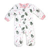 Baby Mode Pink Elephant Plush Fleece Sleeper