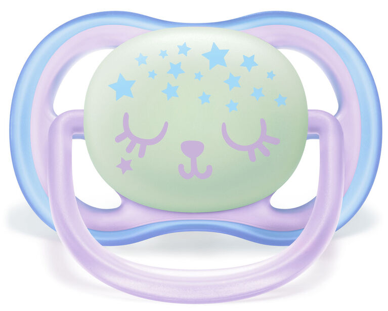 Philips Avent Ultra Air Nighttime Pacifier, 0-6 months, various colors, 2 pack