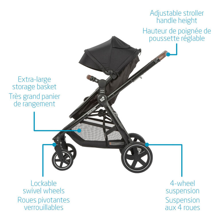 Maxi Cosi Zelia Max 5-in-1 Modular Travel System -  Basalt Black