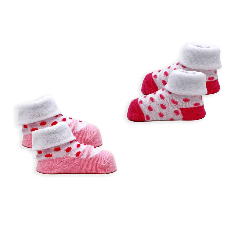 Tendertyme  2 Pack socks in Mesh bag: Pink