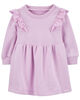 Robe à manches longues en molleton mauve Carter's