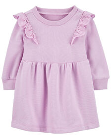 Robe à manches longues en molleton mauve Carter's