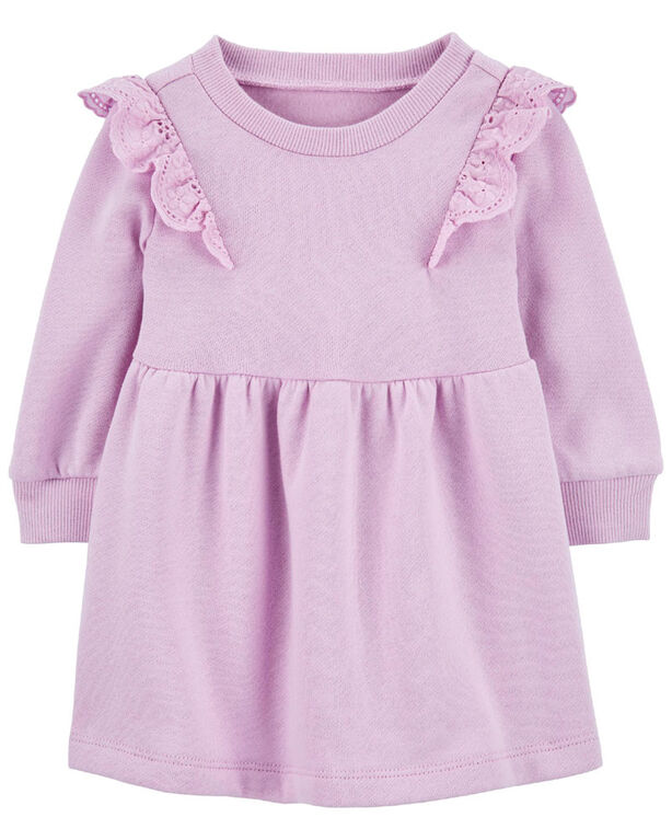 Robe à manches longues en molleton mauve Carter's
