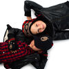 FlapJackKids - Baby, Toddler, Kids, Boys Reversible Sherpa Fleece Hat - Double Layered - Black Bear/Aviator - Small 6-24 months