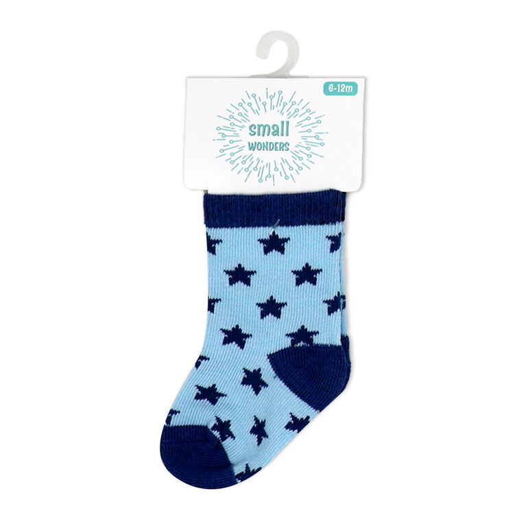 Small Wonder - Baby Sock, Blue Star 6-12M