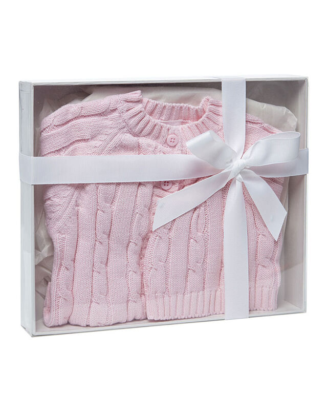 Ensemble cardigan et bonnet deux pièces Baby Mode Signature