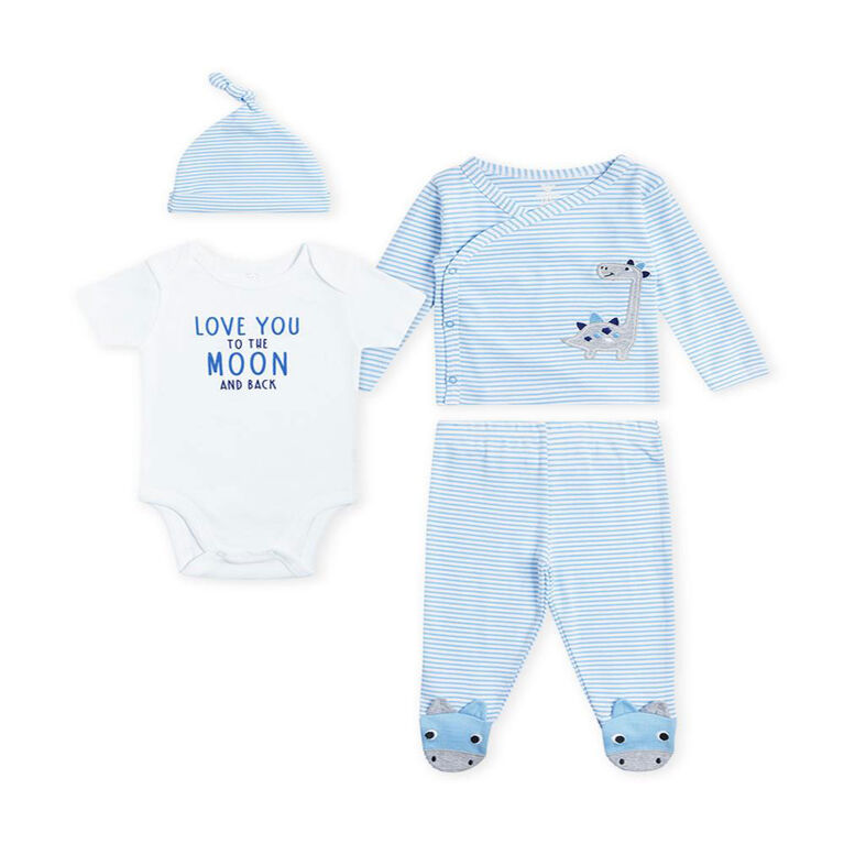 Koala Baby 4 Piece Take Me Home Sets, Blue, 0-3M