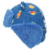 FlapJackKids - Baby, Toddler, Kids, Boys - Water Repellent Trapper Hat - Sherpa Lining - Dino/Blue - Small 6-24 months