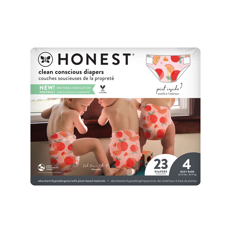 The Honest Company - Diapers - Just Peachy - Size 4 - 22 to 37 lbs