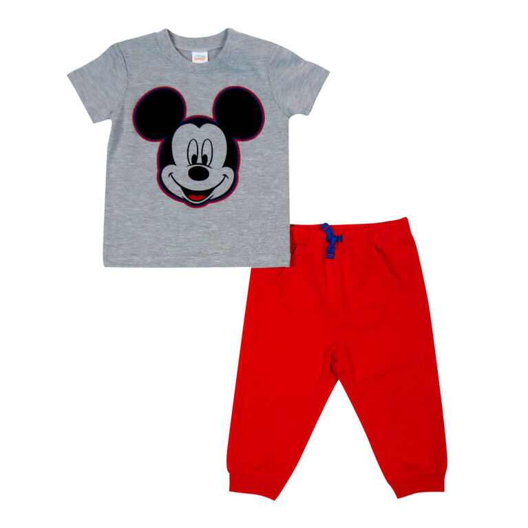 Disney Mickey Mouse ensemble panatalon 2 pièces - Rouge, 3 mois
