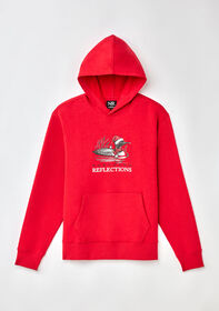 Northern Reflections Adult Festive Loon Hoodie Red