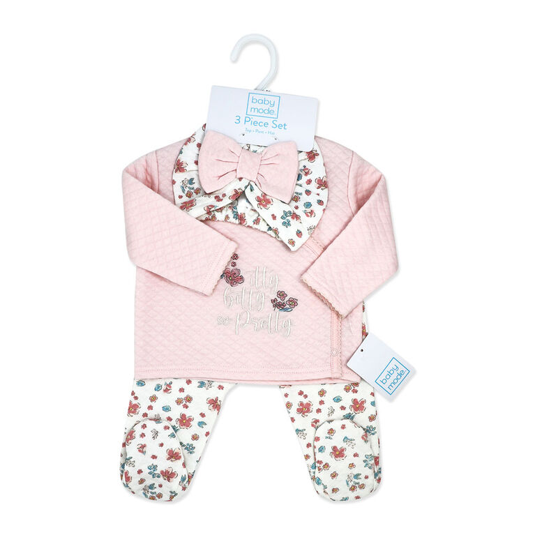Baby Mode 3 Piece Quilted Take Me Home :Pink Itty Bitty So Pretty