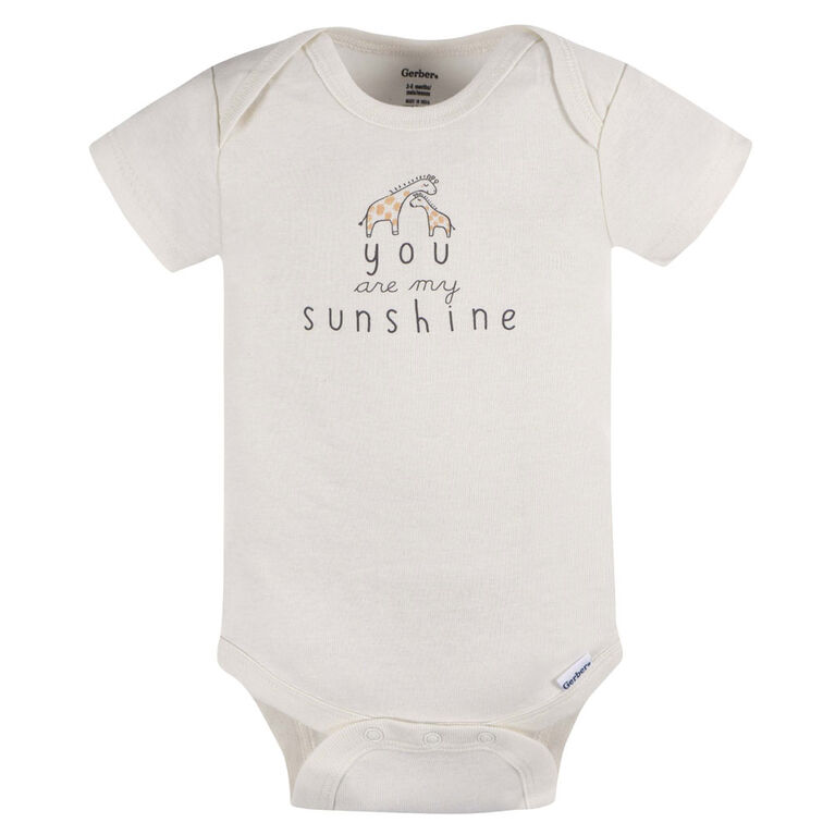 Gerber Childrenswear - 3-Pack Baby Neutral Short Sleeve Onesies Bodysuit - 3-6M