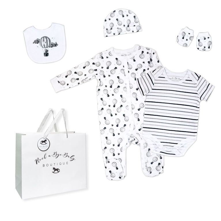 Rock a Bye Baby Hot Air Balloon Layette Gift Bag Set 0-3M