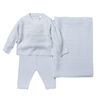 Rock A Bye Baby 3 Piece Knit Cardgian Set-Blue 6-9M