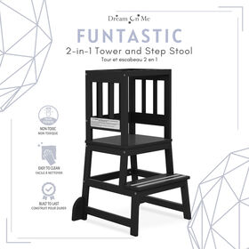 2-In-1 Learning TowerandStep Stool Black