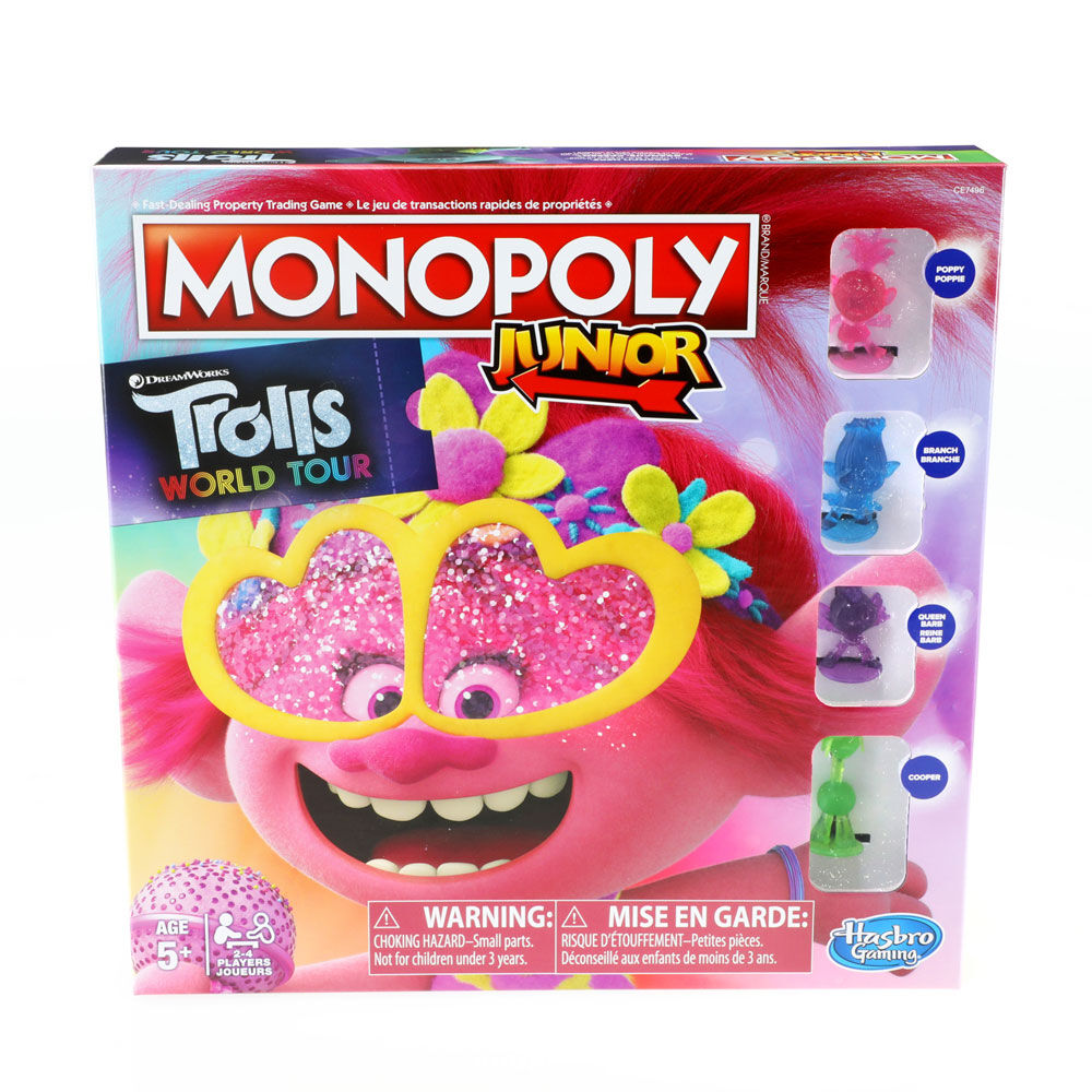 Monopoly Junior DreamWorks Trolls World Tour Edition Board Game