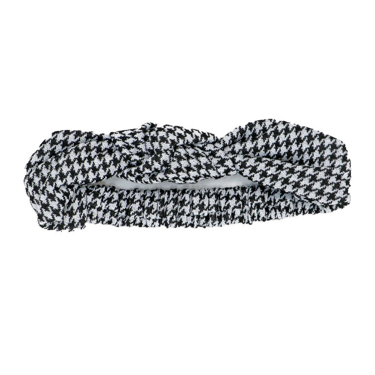 Baby Mode  3 Piece Ponte Pant Set: Pink Houndstooth
