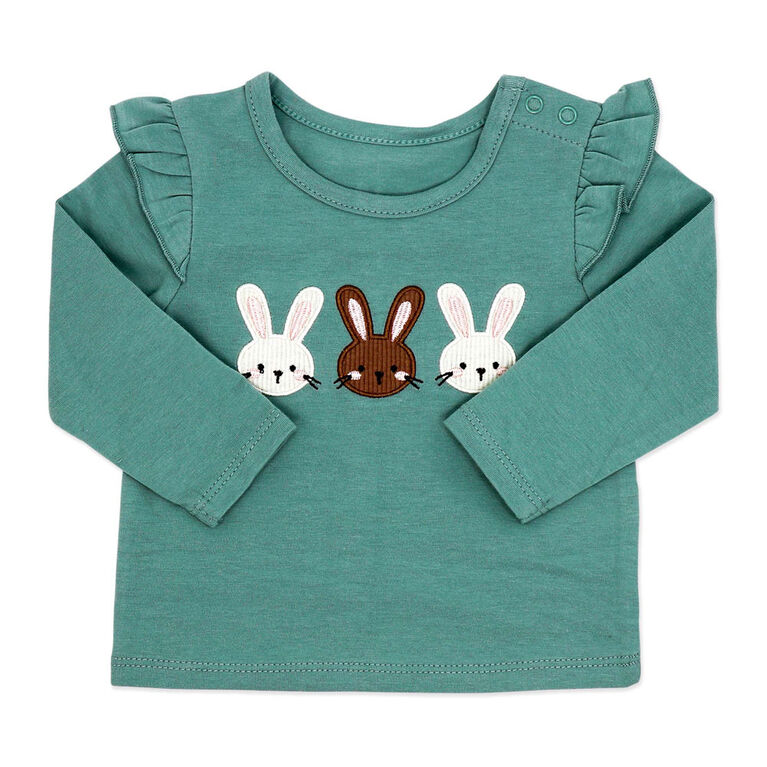 Baby Mode 3 Piece Legging and Headband Set: Team Bunnies 12M