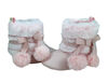 First Steps Blush Pink with Ombre Faux Fur Girls Booties Size 3, 6-9 months