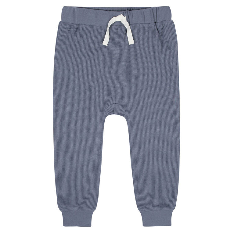 Gerber Childrenswear - Ensemble 2 pi&egrave;ces avec sweat &agrave; capuche et pantalon de jogging en tricot gaufr&eacute; bleu pour tout-petits gar&ccedil;ons 2T