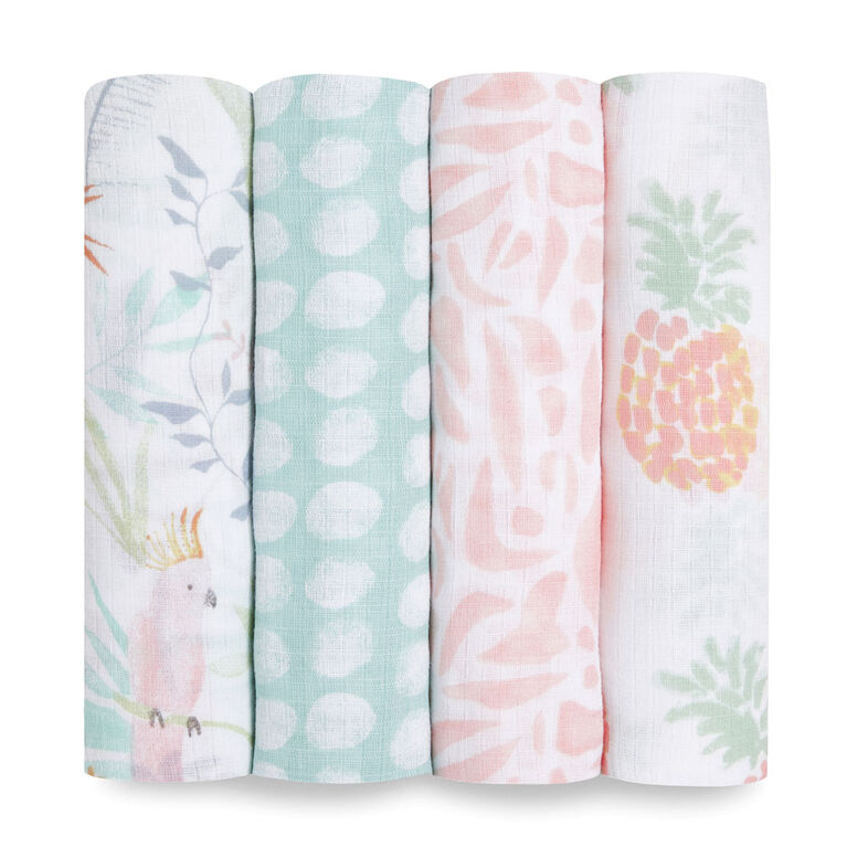 Aden + Anais Essentials 4Pack Muslin Swaddles Tropicalia Babies R Us