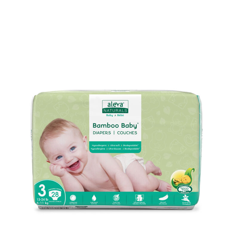 Couches Bambou Baby de Aleva Naturals, taille 3.